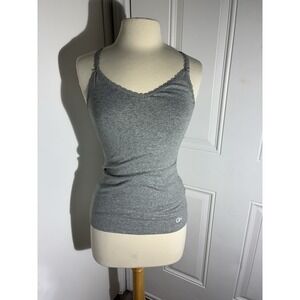 Gilly Hicks Gray Lace Trim Camisole Tank Top Size S Soft Stretch Fitted